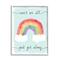 Stupell Industries Can't We All Get Along Quote Rainbow Clouds in White Frame Wall Art